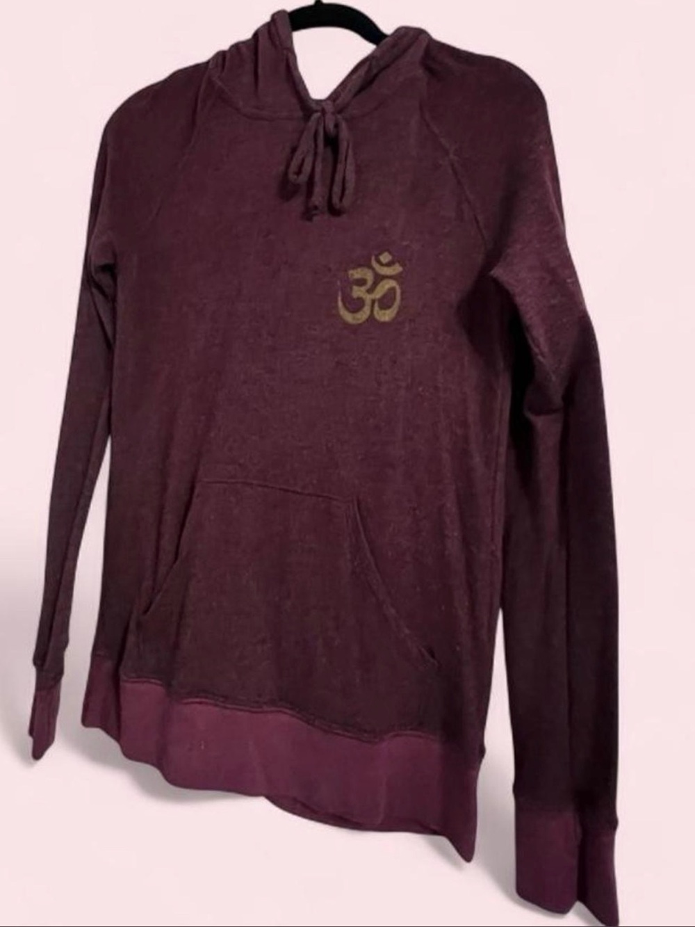 Spiritual Gangster Maroon Hooded Sweatshirt with Gold Om